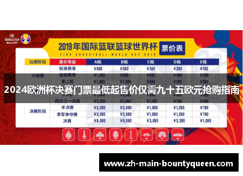 2024欧洲杯决赛门票最低起售价仅需九十五欧元抢购指南